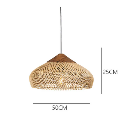 Rattan pendant light wabi sabi style retro dining room chandelier