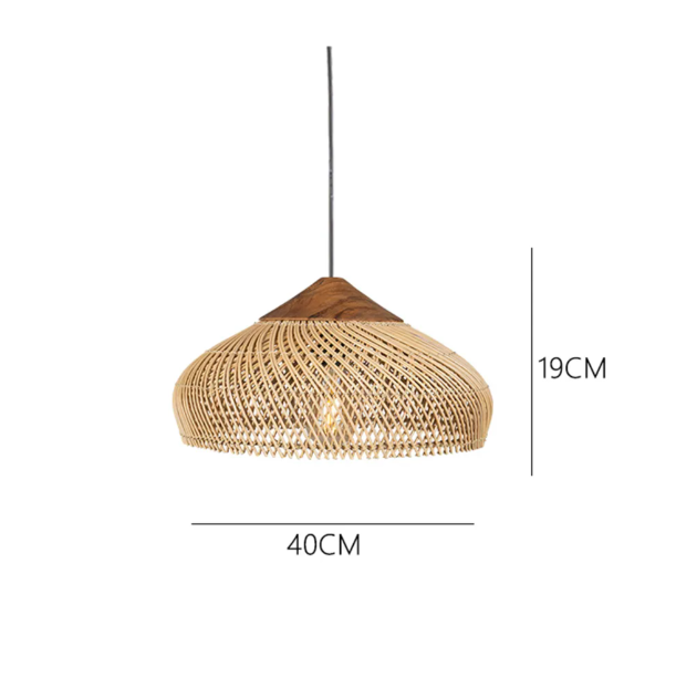 Rattan pendant light wabi sabi style retro dining room chandelier