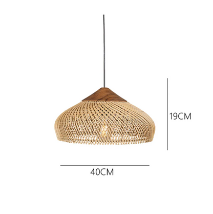 Rattan pendant light wabi sabi style retro dining room chandelier