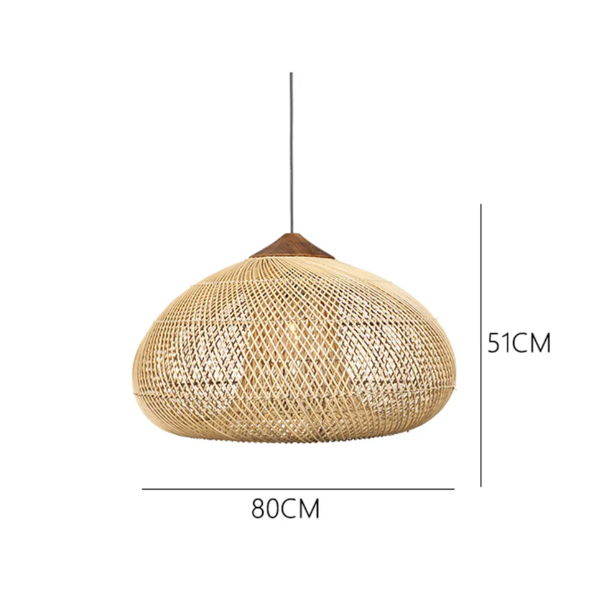 Rattan pendant light wabi sabi style retro dining room chandelier