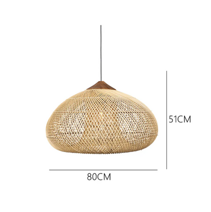 Rattan pendant light wabi sabi style retro dining room chandelier