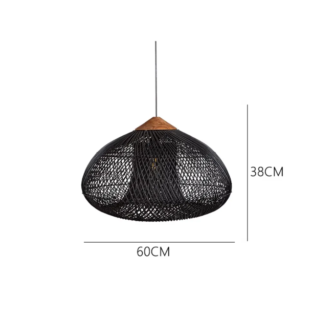 Rattan pendant light wabi sabi style retro dining room chandelier