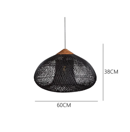 Rattan pendant light wabi sabi style retro dining room chandelier