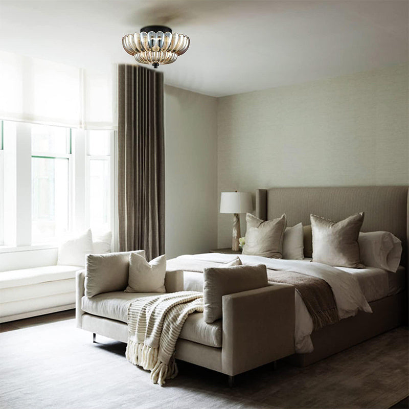Vintage Amber Glass Semi-Flush Ceiling Light Shades Of Light