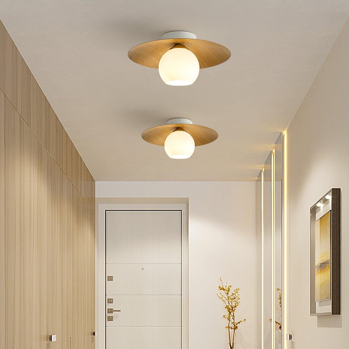 Modern Natural Wood Bedroom Ceiling Lamps