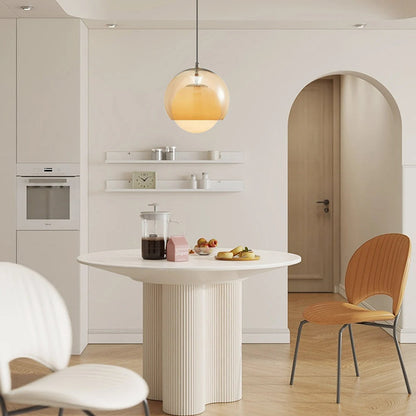 Vintage Orange Bauhaus Glass Pendant Light