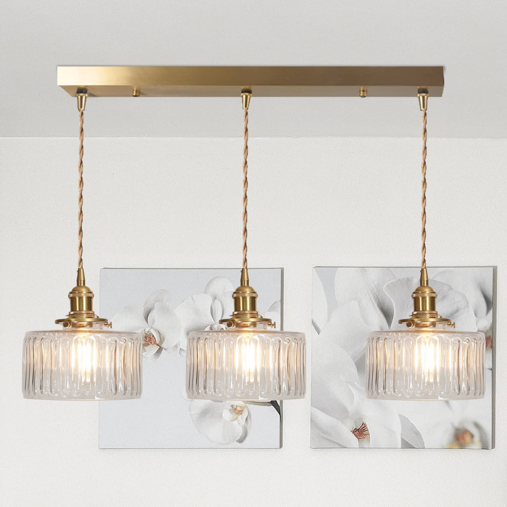 Vintage Stunning Cylinder Glass Pendant Light