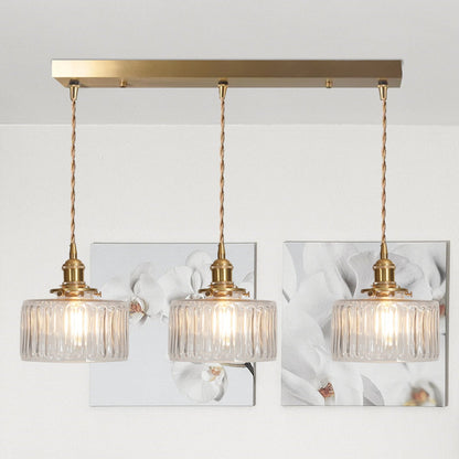 Vintage Stunning Cylinder Glass Pendant Light