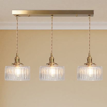 Vintage Stunning Cylinder Glass Pendant Light
