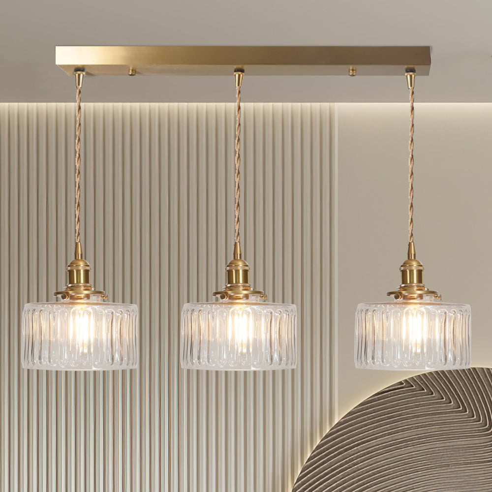 Vintage Stunning Cylinder Glass Pendant Light