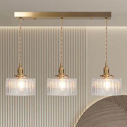 Vintage Stunning Cylinder Glass Pendant Light