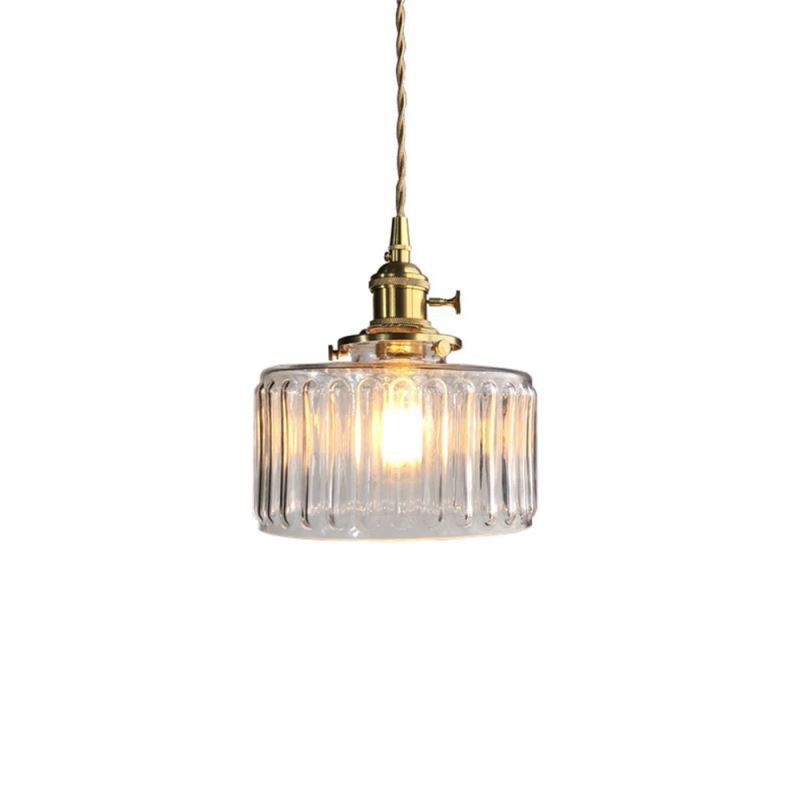 Vintage Stunning Cylinder Glass Pendant Light