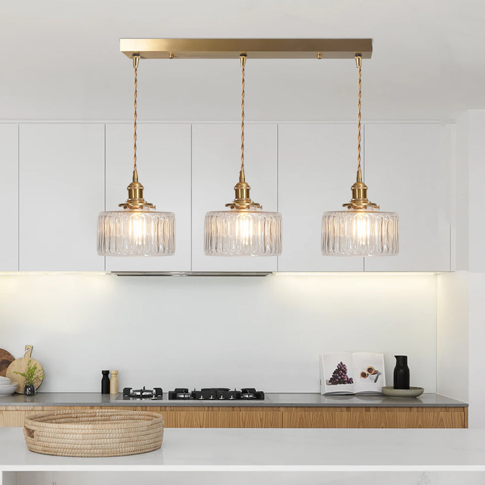 Vintage Stunning Cylinder Glass Pendant Light