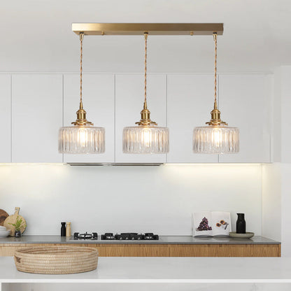 Vintage Stunning Cylinder Glass Pendant Light
