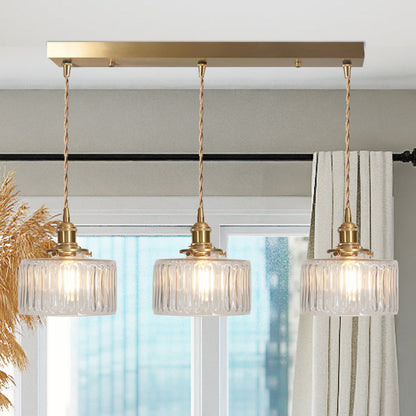 Vintage Stunning Cylinder Glass Pendant Light