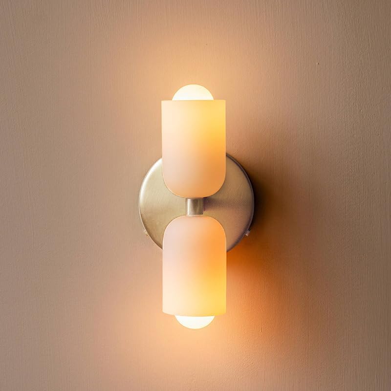 Modern creamy double heads wall sconce