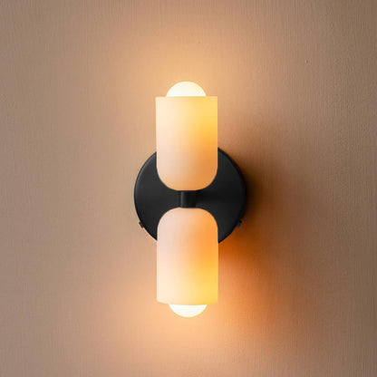 Modern creamy double heads wall sconce