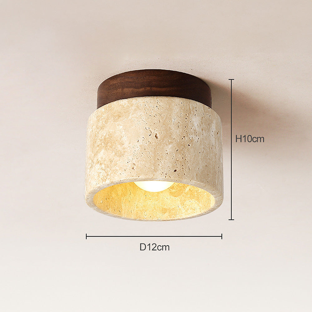 Contemporary Industrial Beige Stone Wall Light