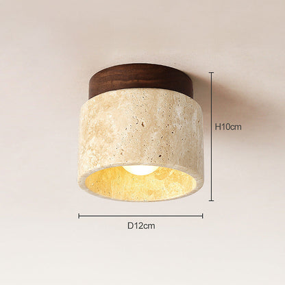 Contemporary Industrial Beige Stone Wall Light