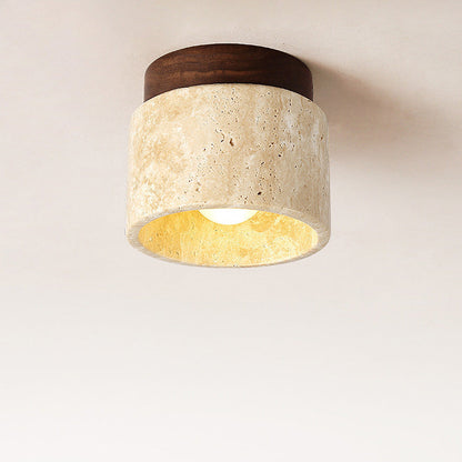 Contemporary Industrial Beige Stone Wall Light