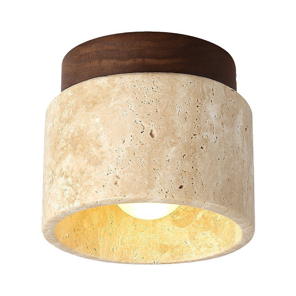 Contemporary Industrial Beige Stone Wall Light