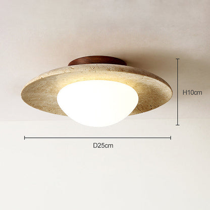 Contemporary Industrial Beige Stone Wall Light