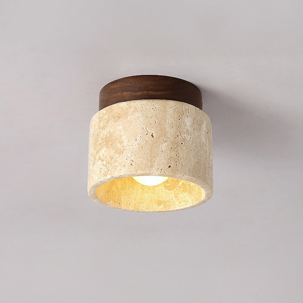 Contemporary Industrial Beige Stone Wall Light