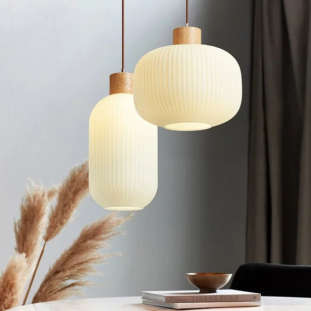 Vintage Lantern Glass Pendant Light