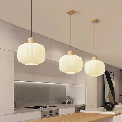 Vintage Lantern Glass Pendant Light
