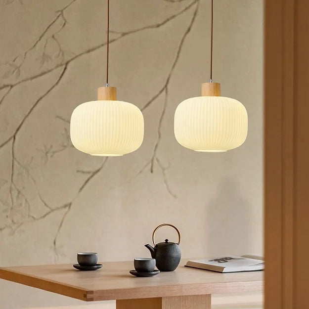 Vintage Lantern Glass Pendant Light