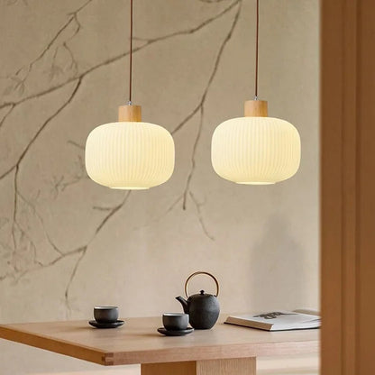 Vintage Lantern Glass Pendant Light
