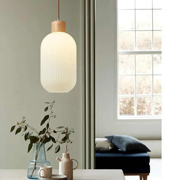 Vintage Lantern Glass Pendant Light