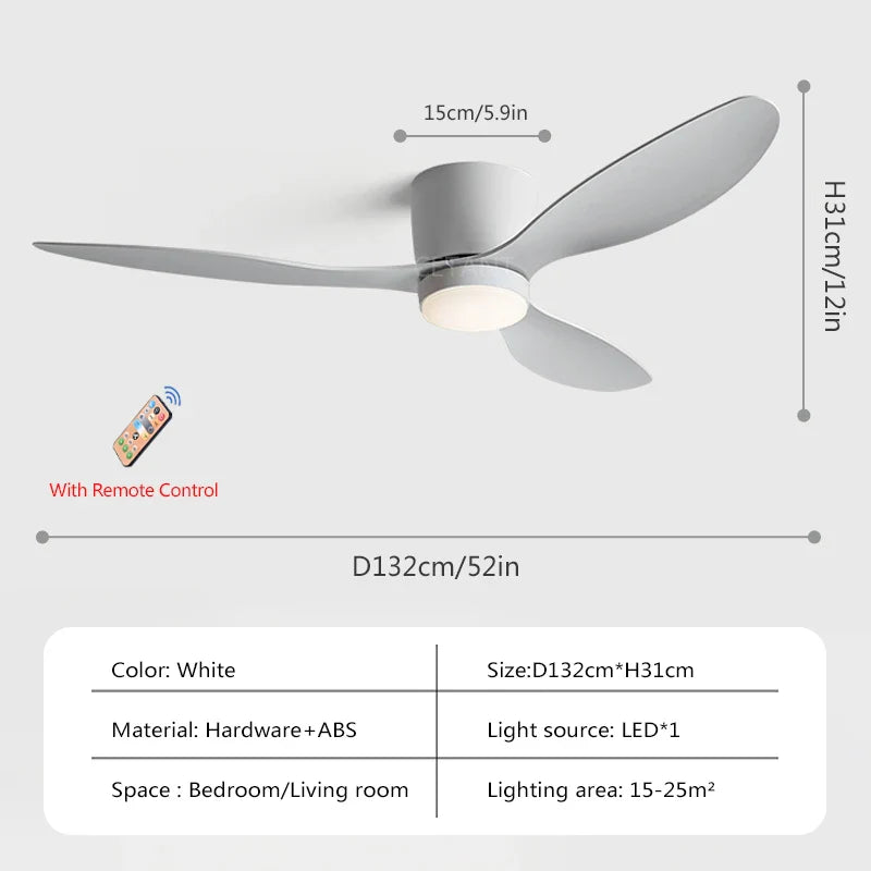 Nordic led ceiling fan lamp