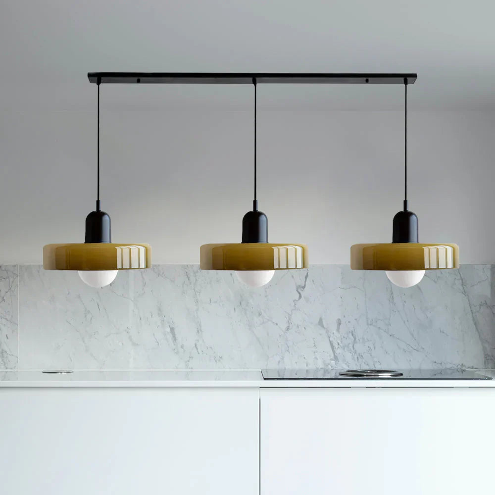 Sonna - 3-HEAD BAUHAUS PENDANT LAMP MADE OF COLORED GLASS