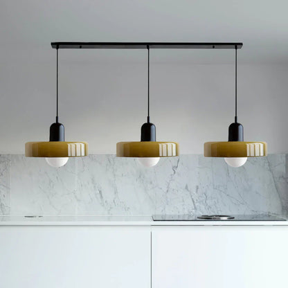 Sonna - 3-HEAD BAUHAUS PENDANT LAMP MADE OF COLORED GLASS