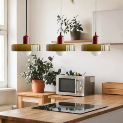 Sonna - 3-HEAD BAUHAUS PENDANT LAMP MADE OF COLORED GLASS