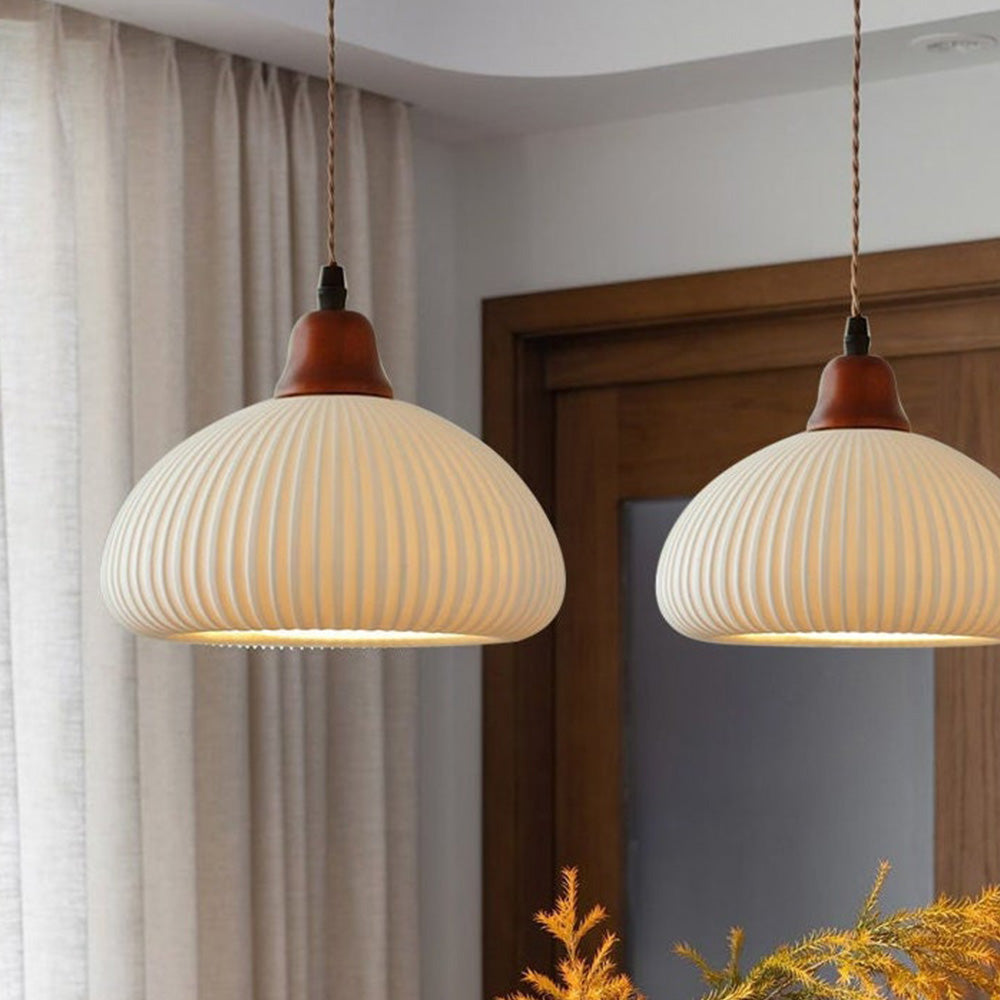 Vintage Nordic Ceramic White Pendant Light For Dining Room