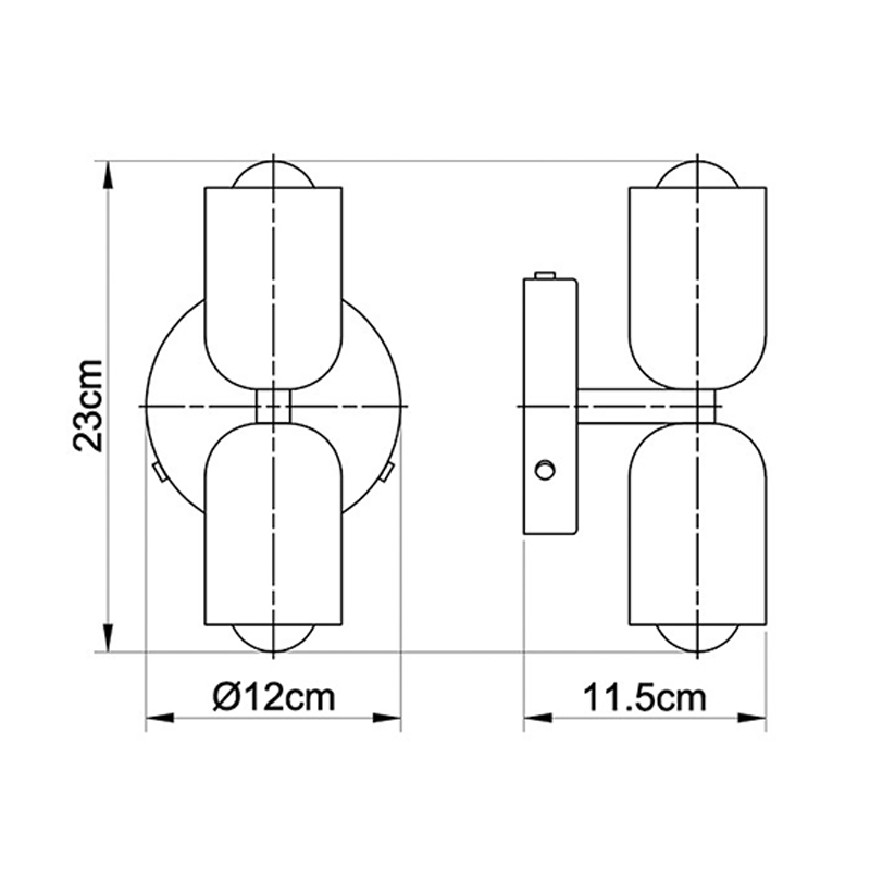 Modern creamy double heads wall sconce